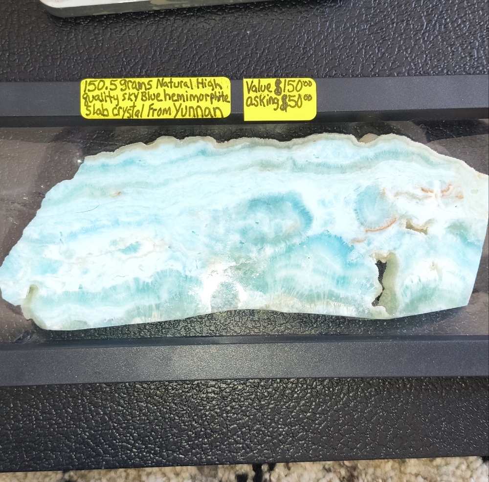 Polished Blue and White Stone Slice
